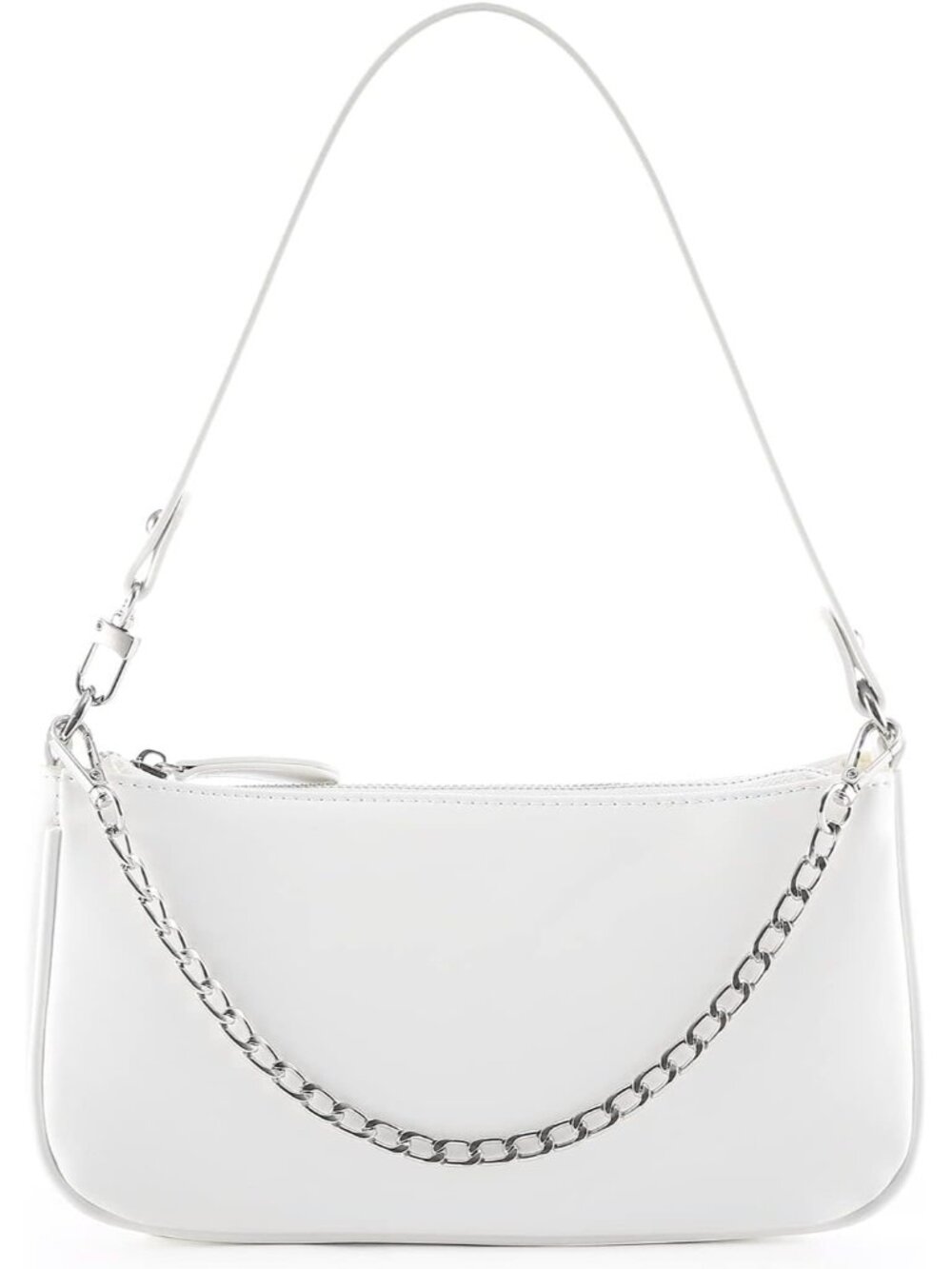 Women’s White Pattern Crocodile Shoulder Bag Small Chain Handbag Clutch Purse